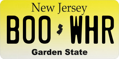 NJ license plate B00WHR