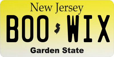 NJ license plate B00WIX