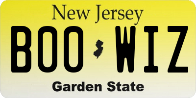 NJ license plate B00WIZ