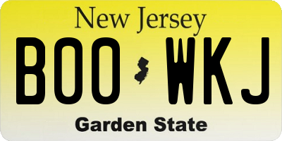 NJ license plate B00WKJ