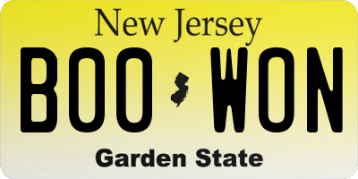 NJ license plate B00WON