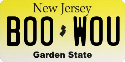 NJ license plate B00WOU