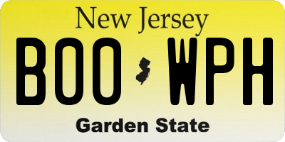 NJ license plate B00WPH