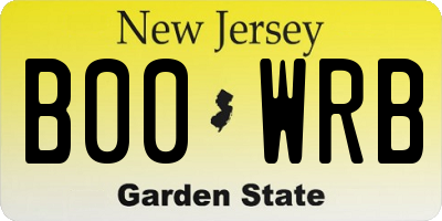 NJ license plate B00WRB