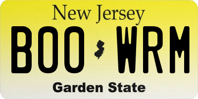 NJ license plate B00WRM