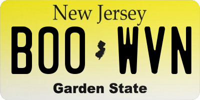 NJ license plate B00WVN