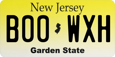 NJ license plate B00WXH