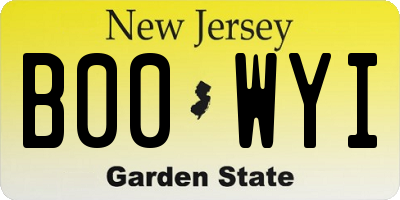 NJ license plate B00WYI