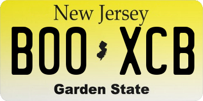 NJ license plate B00XCB