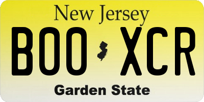 NJ license plate B00XCR
