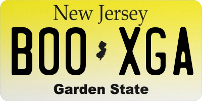 NJ license plate B00XGA