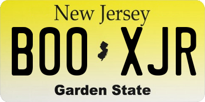 NJ license plate B00XJR