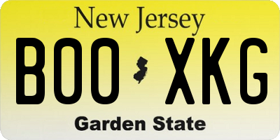 NJ license plate B00XKG
