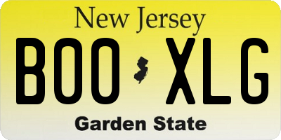 NJ license plate B00XLG
