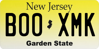 NJ license plate B00XMK