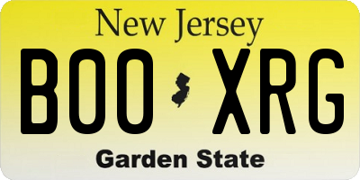 NJ license plate B00XRG