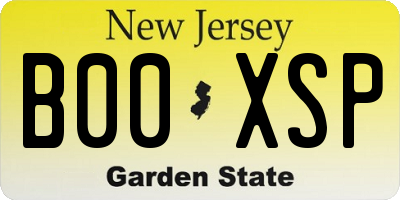 NJ license plate B00XSP