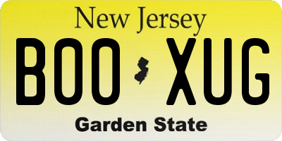 NJ license plate B00XUG
