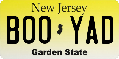 NJ license plate B00YAD