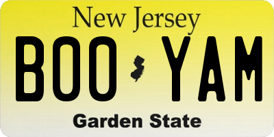 NJ license plate B00YAM