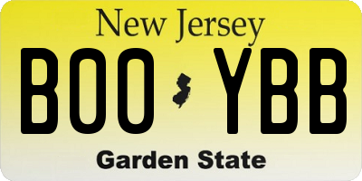 NJ license plate B00YBB