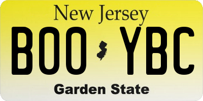 NJ license plate B00YBC