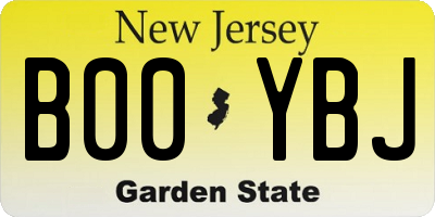 NJ license plate B00YBJ