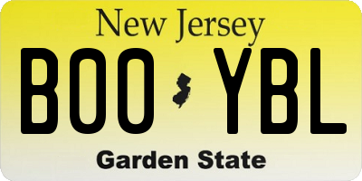 NJ license plate B00YBL