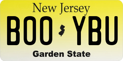 NJ license plate B00YBU