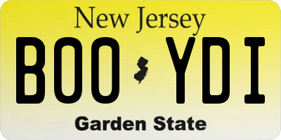 NJ license plate B00YDI
