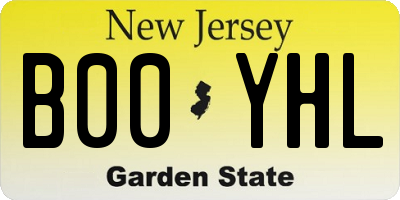 NJ license plate B00YHL