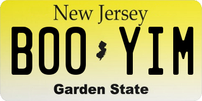 NJ license plate B00YIM