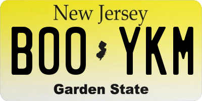NJ license plate B00YKM