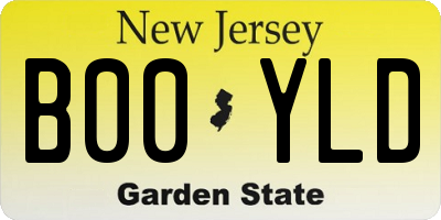 NJ license plate B00YLD