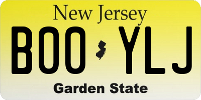 NJ license plate B00YLJ