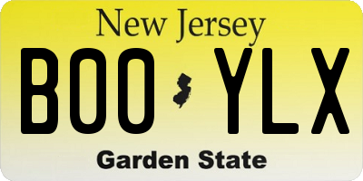 NJ license plate B00YLX