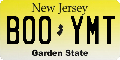 NJ license plate B00YMT