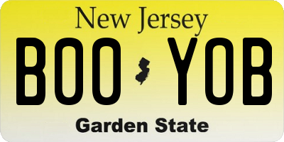 NJ license plate B00YOB