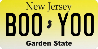 NJ license plate B00YOO