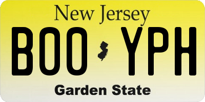 NJ license plate B00YPH