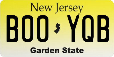 NJ license plate B00YQB