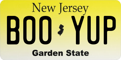 NJ license plate B00YUP