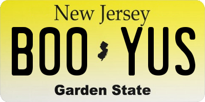 NJ license plate B00YUS