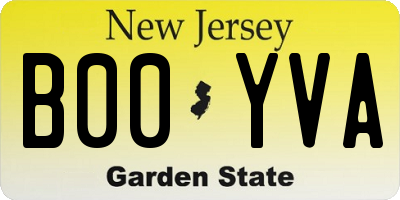 NJ license plate B00YVA