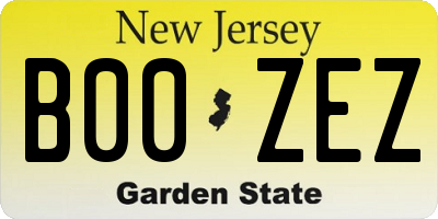 NJ license plate B00ZEZ