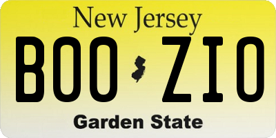 NJ license plate B00ZIO