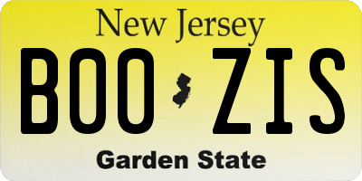 NJ license plate B00ZIS