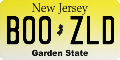 NJ license plate B00ZLD