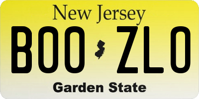 NJ license plate B00ZLO