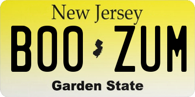 NJ license plate B00ZUM